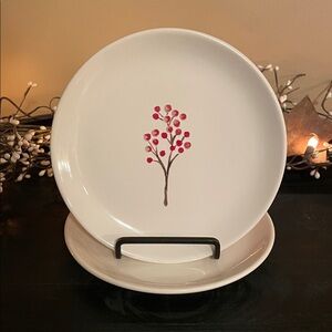 Dolly Parton Stoneware Appetizer Plate Set with Red Berry Motif